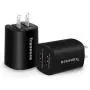 Tranesca Dual USB Wall Chargers for iPhone Xs/Xs Max,iPhone XR/8/7/6S/6S Plus/6 Plus/6, Samsung Galaxy S7/S6/S5 Edge, LG, HTC, Moto, Kindle and More-2 Pack Black