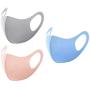 Washable and Reusable Fabric Face Mouth Madks Breathable Face Covering for Summer, 3 Pack_Grey/Blue/Orange