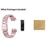 Jiarusig Compatible with Fitbit Charge 2 Bands, Stainless Steel Metal Bands Strap Men Women Replacement Bracelet Small Large Wristband Accessories Band Compatible with Fitbit Charge 2, Rose Pink