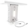 Krëel - Surge Protector Socket Shelf, Wall Multi Outlet Extender Shelf USB, Warm LED Night Light Sensor, 6 Outlet Plugs, 2 USB Quick Charger Ports 3.4A, Removable Built-In Shelf w/USB Cable Type C