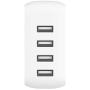 Multi-USB Wall Charger by Playa (4-Port Wall Charger Compatible w/iPhone 11, XS, XR, X, iPad, AirPods / S20, Note10 / Pixel 4, More) Phone Charger