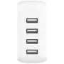 Multi-USB Wall Charger by Playa (4-Port Wall Charger Compatible w/iPhone 11, XS, XR, X, iPad, AirPods / S20, Note10 / Pixel 4, More) Phone Charger
