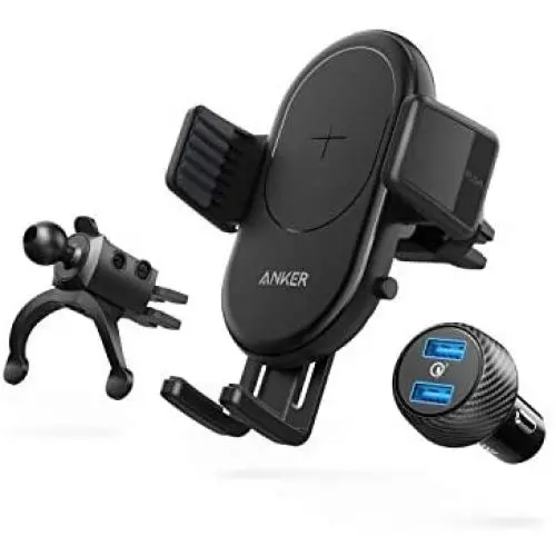 Anker Wireless Charger, PowerWave 7.5 Car Charger with Air Vent Phone Holder, 7.5W for iPhone 11, 11 Pro, 11 Pro Max, 10W for Galaxy S10 S9 S8, Note 10 Note 9 (Quick Charge Car Charger Included) Anker Wireless Charger, PowerWave 7.5 Car Charger with Air Vent Phone Holder, 7.5W for iPhone 11, 11 Pro, 11 Pro Max, 10W for Galaxy S10 S9 S8, Note 10 Note 9 (Quick Charge Car Charger Included)