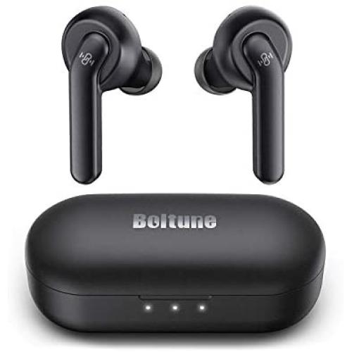 Wireless Earbuds Active Noise Cancelling | Boltune Bluetooth V5.1 Earbuds | 4 Microphones with Smart Noise Reduction for Clear Calls | Enhanced Deep Bass | IPX8 Waterproof | USB-C Quick Charging Case