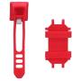 Bike Combo Power Mount, Universal Bicycle Smart Phone and Power Bank Holder, Adjustable Silicone Handlebar Rack for iPhone, Samsung Galaxy, 4” to 6” Phones (Red)