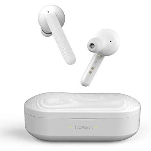 Wireless Earbuds TicPods 1 True Bluetooth Earbuds with Charging case, Water Resistant, Clear Crisp Audio in Both Ears, Noise isolating, Ice