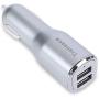 Tranesca 4.8A/24W 2 USB Port Car Charger Compatible with iPhone X 8 7 6S 6 Plus, 5 SE 5S 5 5C, Samsung Galaxy S9 S8 S7 S6 Edge, Note 8 4, LG G6 G5 V10 V20, HTC,Nexus, iPad Pro and More-Silver
