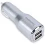 Tranesca 4.8A/24W 2 USB Port Car Charger Compatible with iPhone X 8 7 6S 6 Plus, 5 SE 5S 5 5C, Samsung Galaxy S9 S8 S7 S6 Edge, Note 8 4, LG G6 G5 V10 V20, HTC,Nexus, iPad Pro and More-Silver