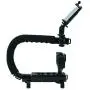 Cam Caddie Scorpion Jr Triple Shoe Camera Stabilizer - Collapsible Stabilizing Smartphone Handle Compatible with All DSLR, GoPro, Mobile Phones w/ 3-in-1 Integrated Cold Shoe - Black