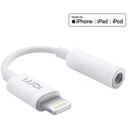 [Apple MFi Certified] Lightning to 3.5 mm Headphone Jack Adapter Compatible with iPhone 8/8 Plus/X/Xr/Xs/7/7 Plus, Music Control & Calling Function Supported,Support iOS 11,10.3 and More – White