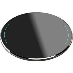 TOZO W1 Wireless Charger Ultra Thin Aviation Aluminum CNC Unibody Fast Charging Pad Black (NO AC Adapter)