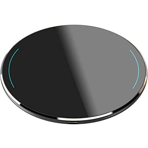 TOZO W1 Wireless Charger Ultra Thin Aviation Aluminum CNC Unibody Fast Charging Pad Black (NO AC Adapter)