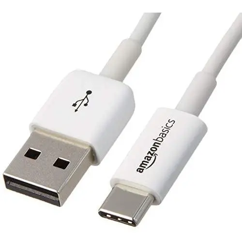 AmazonBasics USB Type-C to USB-A 2.0 Male Charger Cable, 3 Feet (0.9 Meters), White AmazonBasics USB Type-C to USB-A 2.0 Male Charger Cable, 3 Feet (0.9 Meters), White