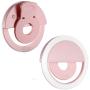 Clip on Selfie Ring Light, Rechargeable Brightness Portable Selfie Fill Light Ring with 36 LED for Universal Smart Phone, Phone Android Phone Photography, Camera Video, Girl Makes up (Pink)