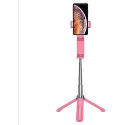 Without Battery It Tripod Selfie Stick Does not disassemble All-in-one Mobile Phone Horizontal and Vertical Shooting Universal Bluetooth Selfie Beauty Shot Artifact (Pink)