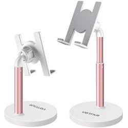 Cell Phone Stand Desktop Phone Stand Adjustable Sturdy Aluminum Metal Phone Holder Cradle Dock, Compatible with Phone 11 Pro Xs Max Xr X 8, iPad, Kindle, Tablet (Rose Gold)