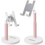 Cell Phone Stand Desktop Phone Stand Adjustable Sturdy Aluminum Metal Phone Holder Cradle Dock, Compatible with Phone 11 Pro Xs Max Xr X 8, iPad, Kindle, Tablet (Rose Gold)