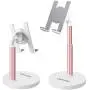 Cell Phone Stand Desktop Phone Stand Adjustable Sturdy Aluminum Metal Phone Holder Cradle Dock, Compatible with Phone 11 Pro Xs Max Xr X 8, iPad, Kindle, Tablet (Rose Gold)