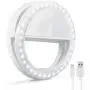 Selfie Ring Light, Oternal Selfie Light Rechargeable Portable Clip-on Selfie Fill Ring Light for iPhone Android Smart Phone Photography, Camera Video, Girl Makes up (Grey White)