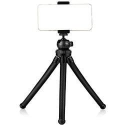 HOMEMO Phone Tripod Mount Stand Camera Holder Compatible with iPhone 11/11 Pro/11 Pro Max/X/Xs/XR Xs Max /8 7 7 Digtal Camera Galaxy s20 s20+ S20Ultra s10 Plus S9+ S8 S7 S7 Edge Camera and More Black