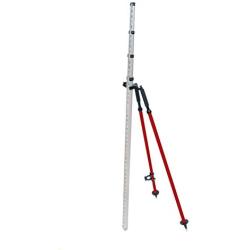 AdirPro Barcode Rod Bipod - Leveling Rod Bipod with Thumb Release Locking System (Red)