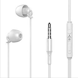 Anonyme Earphone Super Bass Wired Earbuds Headset in-Ear Wired Headphones with Mic for Mobile Phone Gaming Headphones White