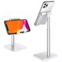 Cell Phone Stand, OMOTON Adjustable Angle Height Desk Phone Dock Holder for iPhone SE 2/11 / 11 Pro/XS Max/XR, Samsung Galaxy S20 / S10 / S9 / S8 and Other Phones (3.5-7.0-Inch),Silver
