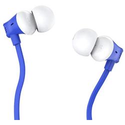 Earbuds, Vogek Tangle-Free Flat Cord Ergonomic in-Ear Headphones with Dynamic Crystal Clear Sound, Earphones with S/M/L Eartips Compatible with Samsung, Android Phone and More (Blue)