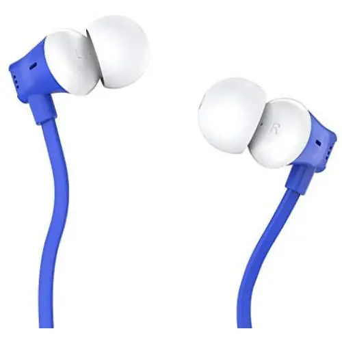 Earbuds, Vogek Tangle-Free Flat Cord Ergonomic in-Ear Headphones with Dynamic Crystal Clear Sound, Earphones with S/M/L Eartips Compatible with Samsung, Android Phone and More (Blue) Earbuds, Vogek Tangle-Free Flat Cord Ergonomic in-Ear Headphones with Dynamic Crystal Clear Sound, Earphones with S/M/L Eartips Compatible with Samsung, Android Phone and More (Blue)