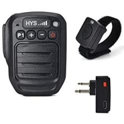 HYS Bluetooth Wireless Remote Speaker Microphone with Wireless Finger PTT for Motorola Radio with Wireless 2Pin Dongle RDM2070d GP88s CP040 CP100 (Working for on The Right of Jack)