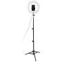 Qiilu 10 Inch Dimmable LED Ring Fill Light,USB Camera Video Lamp with Tripod Phone Clip Set