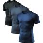 ATHLIO 1 or 3 Pack Mens Cool Dry Short Sleeve Compression Shirts, Sports Baselayer T-Shirts Tops, Athletic Workout Shirt