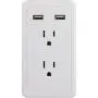 GE Surge Protector Charging Station, Wall Mount Adapter, Power Tap with Phone Holder Shelf, 2 Grounded Outlets, 2 USB Ports, LED Charging Status Indicator, 2.1A Fast Charge, 450 Joules, White, 13465 GE Surge Protector Charging Station, Wall Mount Adapter, Power Tap with Phone Holder Shelf, 2 Grounded Outlets, 2 USB Ports, LED Charging Status Indicator, 2.1A Fast Charge, 450 Joules, White, 13465