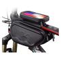 ZFF Hard Shell Waterproof Bicycle Bag on The Tube Bag Mountain Bike Front Beam Bag Bicycle Accessories Bag Mobile Phone Bag Riding Equipment Black Three Optional