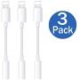 iPhone Headphone Adapter,Compatible with iPhone 7/7Plus /8/8Plus /X/Xs/Xs Max/XR Adapter Headphone Jack,iPhone 3.5 mm Headphone Adapter Jack Compatible with iOS (White 3 Pack)