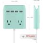Multi Plug Outlet Extender & Splitter: iHome PowerReach 6ft Extension Cord with 2 Outlets & 4 USB Ports for Multiple Smartphone Charging - Desktop/Magnetic Wall Mounting Charger