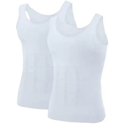 TOPTIE Men Slimming Body Shaper Compression Shirt Shapewear Sculpting Vest Muscle Tank