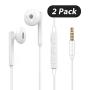 Wired Earbuds with Microphone and Remote Volume Control [2 Pack] [2 Pair] 3.5mm Plug Earphones Noise Canceling Headphones for Android Smartphone, Tablet, MP3/MP4 Player, All 3.5mm Audio Devices