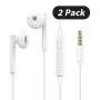 Wired Earbuds with Microphone and Remote Volume Control [2 Pack] [2 Pair] 3.5mm Plug Earphones Noise Canceling Headphones for Android Smartphone, Tablet, MP3/MP4 Player, All 3.5mm Audio Devices