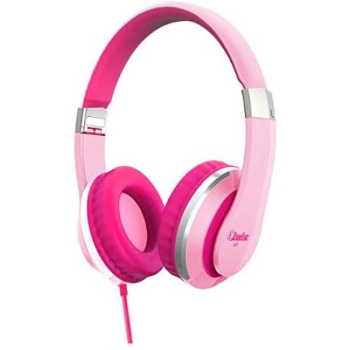 Elecder i41 Kids Headphones, Headphones for Kids Children Girls Boys Teens Foldable Adjustable On Ear Headphones with 3.5mm Jack for iPad Cellphones Computer MP3/4 Kindle Airplane School Pink/Purple