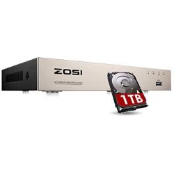 ZOSI 1080P 8 Channels 4-in-1 DVR HD TVI CCTV DVR Security System Network Motion Detection H.265+ 8CH Digital Video Recorder 1TB Hard Drive for 720P,1080P Security Camera System,Mobile Remote Access