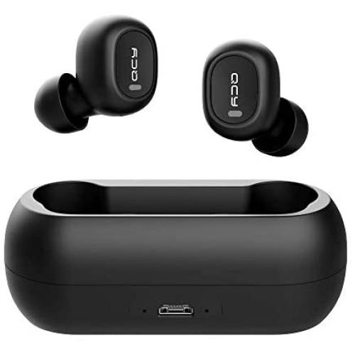 Wireless Earbuds, QCY Wireless Bluetooth Earbuds 5.0 3D Stereo Sound True Wireless Headphones with Built-in Microphone, Instant Pairing Earphones with Portable Charging Case for All Mobile Systems
