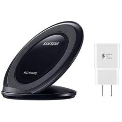 Samsung Qi Certified Fast Charge Wireless Charging Pad + Stand - Supports wireless charging on Qi compatible smartphones - Black