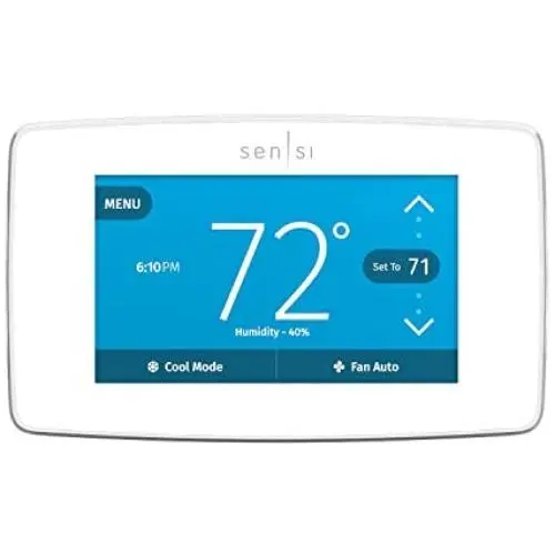 Emerson Sensi Touch Wi-Fi Smart Thermostat with Touchscreen Color Display, Works with Alexa, Energy Star Certified, C-wire Required, ST75W Emerson Sensi Touch Wi-Fi Smart Thermostat with Touchscreen Color Display, Works with Alexa, Energy Star Certified, C-wire Required, ST75W