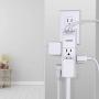 Outlet Splitter, USRISE Multi Plug Outlet with 9-Outlet Extender Adapter and 2 USB Charging Ports, Extra UK, China/Australia, European plug adapters, White