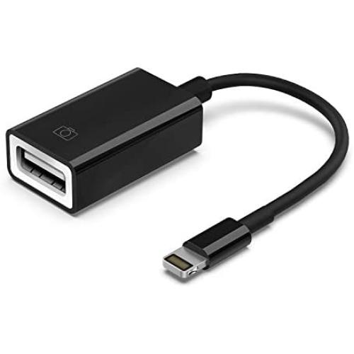FA-STAR USB Camera Adapter, USB Female OTG Data Sync Cable Compatible with iPhone 11 X 8 7 6 Plus iPad Air Pro Mini, Support Card Reader, USB Flash Drive, Mouse, Keyboard, Hubs, MIDI - Black
