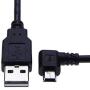 Right Angle 90 Degree Mini USB Cable Cord Compatible with Tomtom Start 25 M, Tomtom ONE 30 Series, IQR, New (v2, v3) Sat nav GPS Navigation Satellite System in Car Charging Lead (1m/3ft Black)
