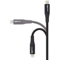 AmazonBasics USB A Cable with Lightning Connector, Premium Collection, MFi Certified Apple iPhone Charger, 10 Foot, Grey