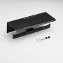 Kelelife Toilet Paper Holder Wall Mounted Double Roll Holder with Phone Storage Shelf, Black Matte