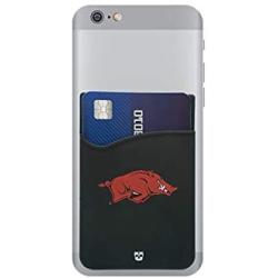 Arkansas Razorbacks Adhesive Silicone Cell Phone Wallet/Card Holder for iPhone, Android, Samsung Galaxy, Most Smartphones